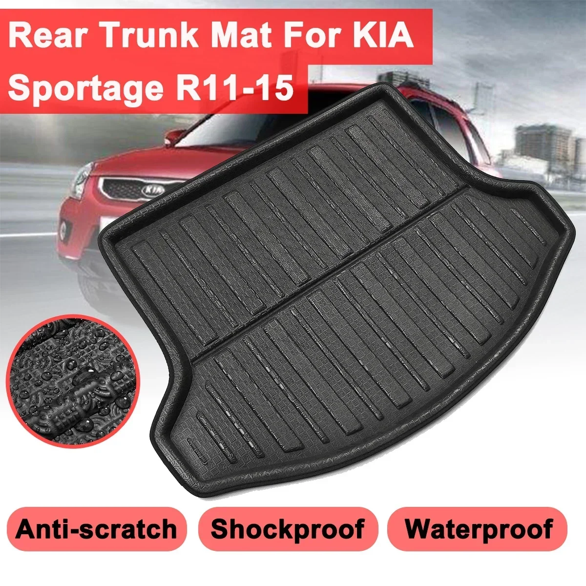 Floor Mat Waterproof Boot Liner Car styling Accessories Interior Rear Floor Trunk Cargo For Kia Sportage R 2011 2012 13 14 2015