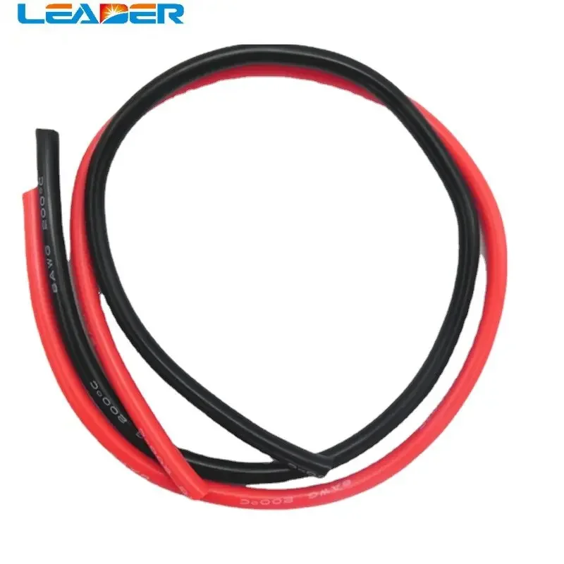 1 Meter Black+1 Meter Red 8AWG/ 10AWG High Temperature Soft Silicone Cable Silica Gel Wire Heatproof Tinned Copper Power Cable