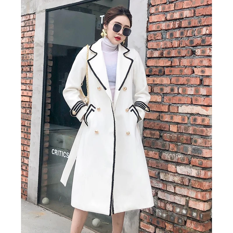 

Woolen Windbreakers Jacket Women's Overcoat Autumn Winter New Fashion Slim Mid-Length Belt Double-Breasted Wool Trenchcoat Coat