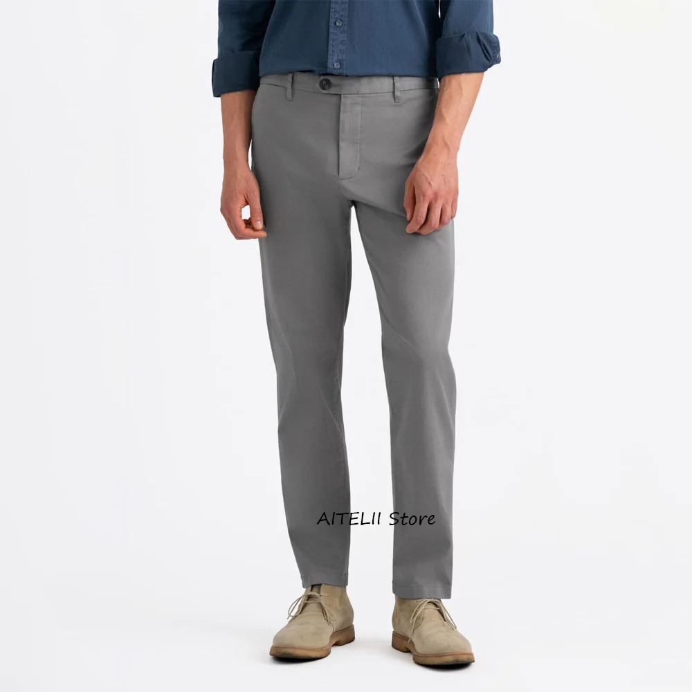 

Work Trousers Men's Tailoring Pants for Man Business Casual Straight Leg Solid Color Polyester Fiber Trouser Classic Clothing