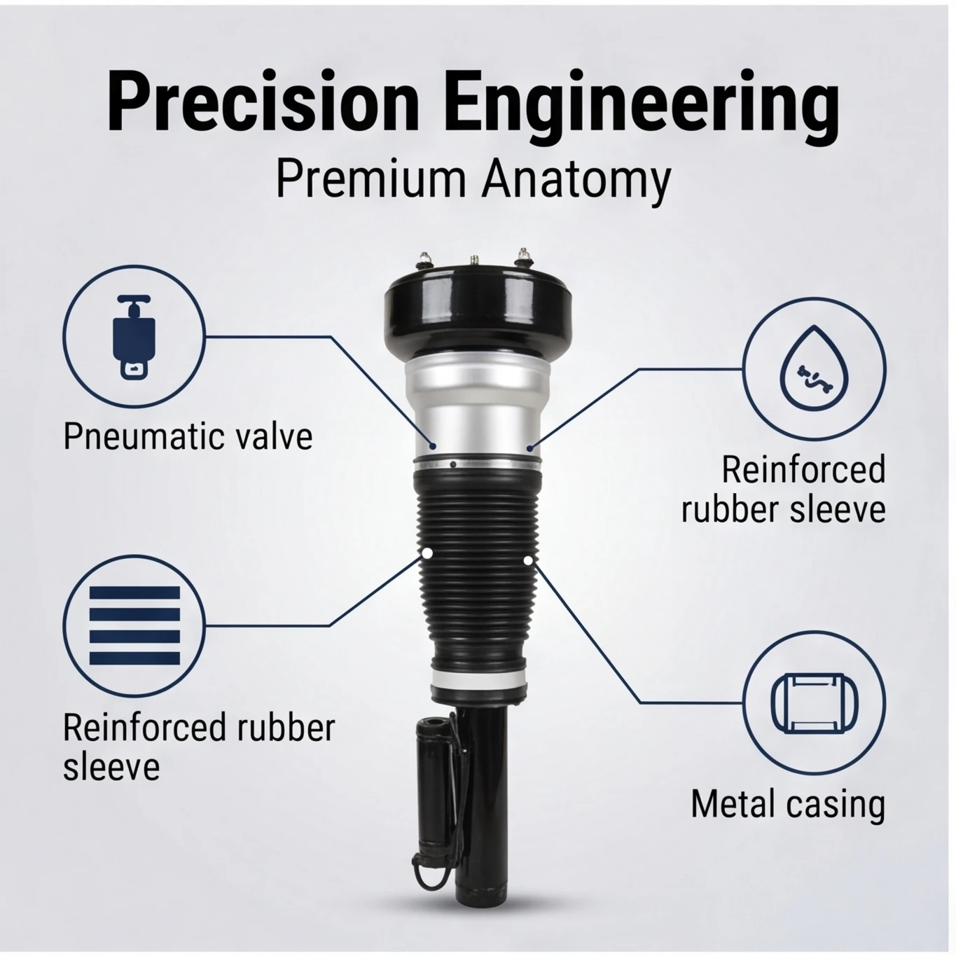 Front Airmatic Strut For Mercedes Benz S-Class W221 S350 S400 S550 Air Suspension Shock Absorder 2213209313 2213204913 - view 4