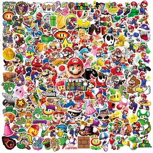 Super Mario Cartoon Stickers for children, impermeable decal adhesive, laptop, notebook, skate, refrigerator, phone, toys, 50 pcs, 100 pcs, 200pcs 12 Main Sales Sticker for Refrigerator - №1