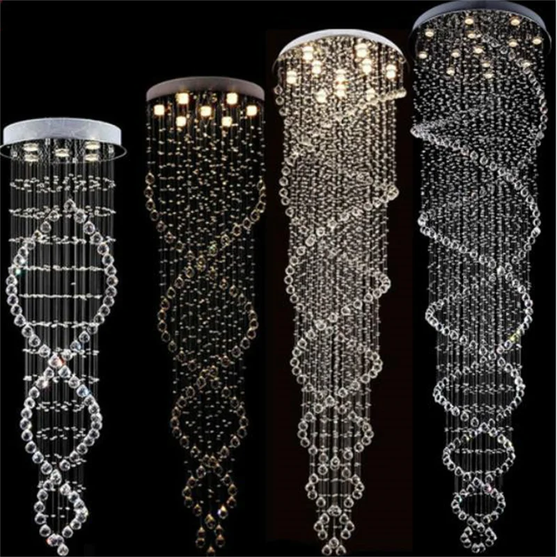 Imagem -04 - Moderno Led Dupla Espiral Iluminação Lustre de Cristal para Foyer Escada Quarto Hotel Hallceiling Suspensão da Lâmpada