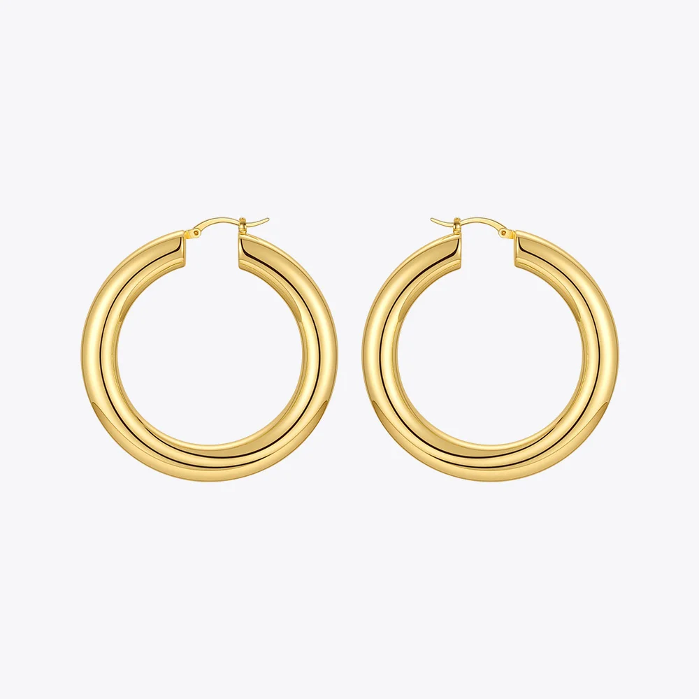 ENFASHION Pipe Hoop Earrings For Women 2021 Gold Color Piercing Earings Boucle Oreille Femme Fashion Jewelry Gifts E211289