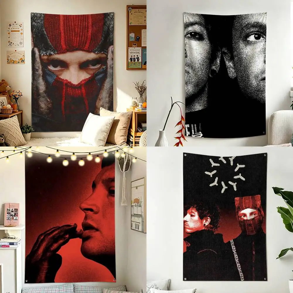 T-Tyler Joseph T-Twenty One P-Pilots Home Decor Wall Hanging Vertical Flag Indoor Outdoor Background Tapestry
