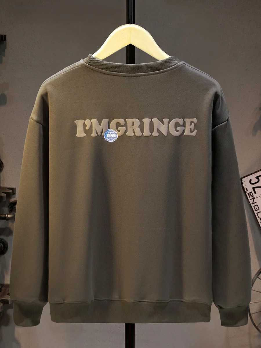 

Мужской свитшот с принтом, модный, универсальный, с круглым вырезом, длинными рукавами, для подростков и студентов, спортивный, повседневный топ