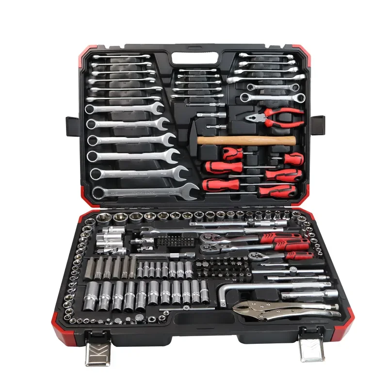 202 Piece Professional Car Repair Socket Wrench Set Multi Purpose Combination Tool Kit with Screwdriver and Other Tools