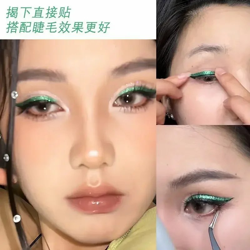 4 Pairs Set Eyeliner Sticker Sets Colorful Waterproof Double Line Eyelid Patch for Woman Reusable Makeup Party Club Beauty Tool
