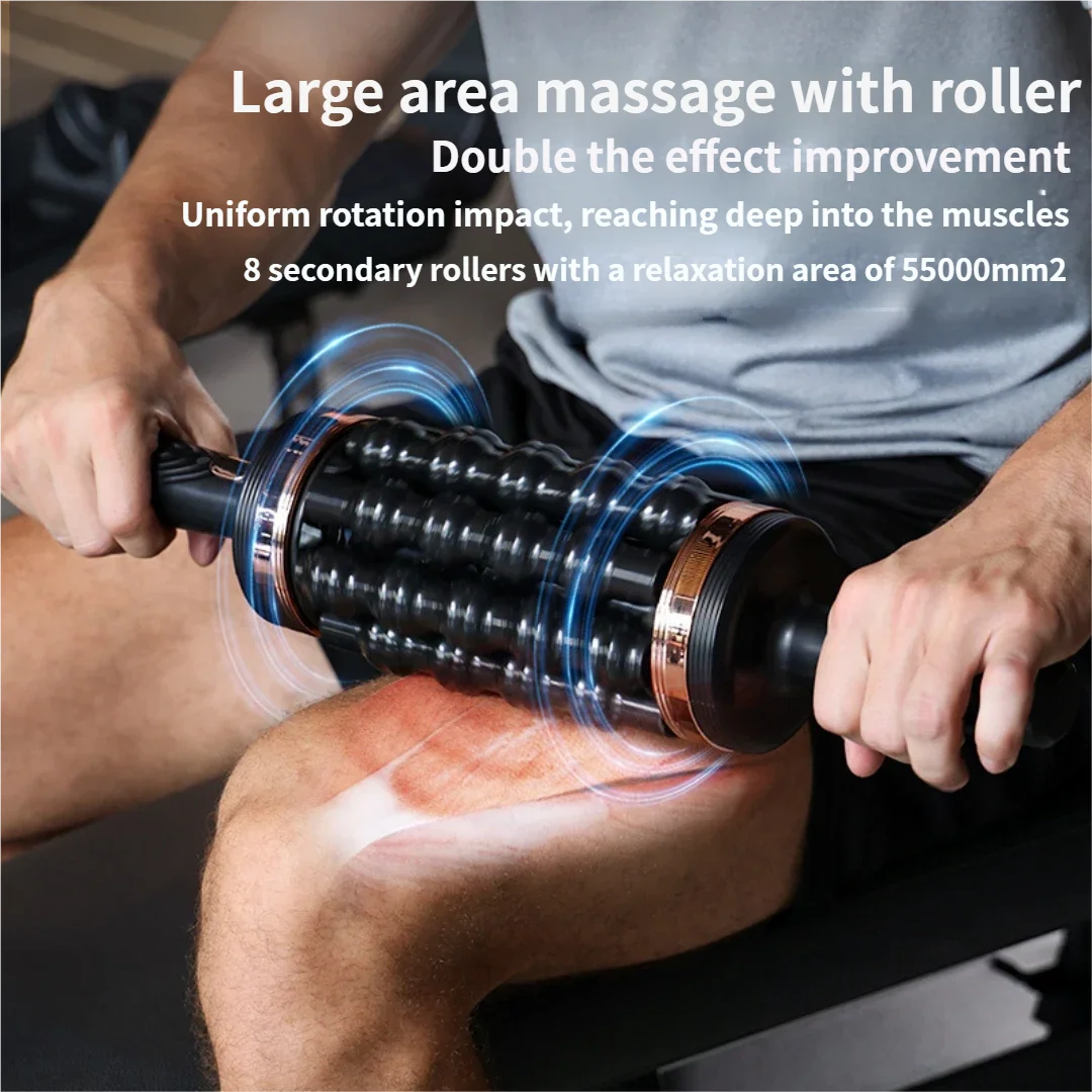 Full-automatic fascia roller instrument, sports recovery muscle relaxation electric leg roller massage device
