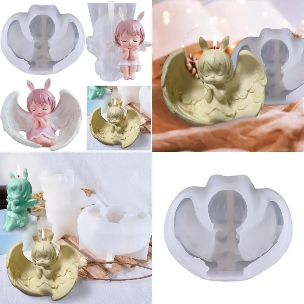 

J78F Angel Princess Epoxy Resin Mold Plaster Silicone Mould DIY Crafts Home Decorations Ornaments Casting