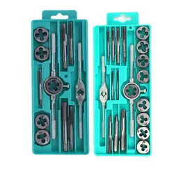 Multifunction Tap And Die Set 12/20Pcs M3-M12 Metric Screw Thread Plugs Hand Screw Taps Straight Taper Tapping And Thread Tools