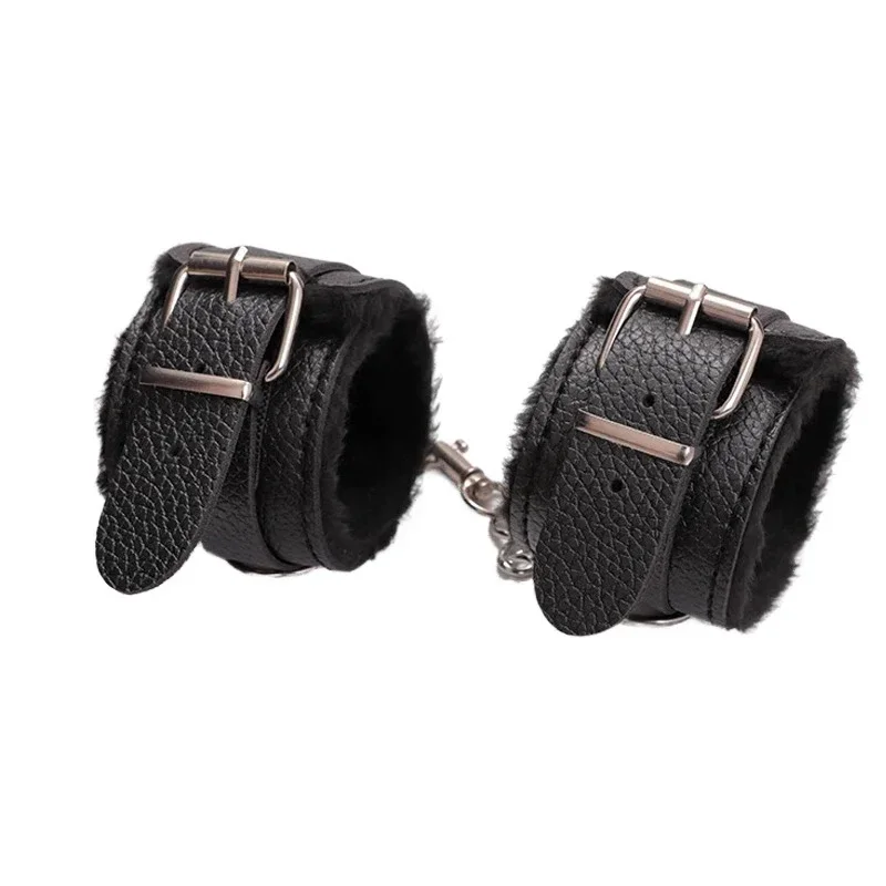 Esposas de felpa de cuero PU para mujer, pulsera de tobillo, fetiche de Cosplay, accesorios de juguetes sexuales, Bdsm, suministros de juguetes para adultos