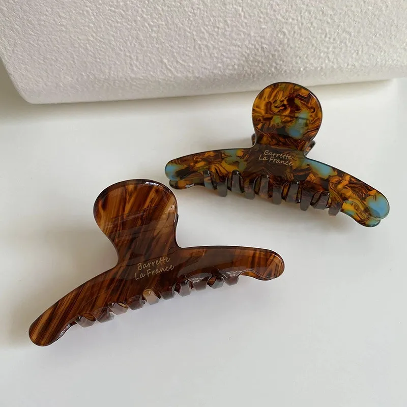 Vintage Haarklammern für Frauen und Mädchen Elegante Hochwertige Acetat-Teefarben Modische Schmuck-Haaraccessoires – Detail 6