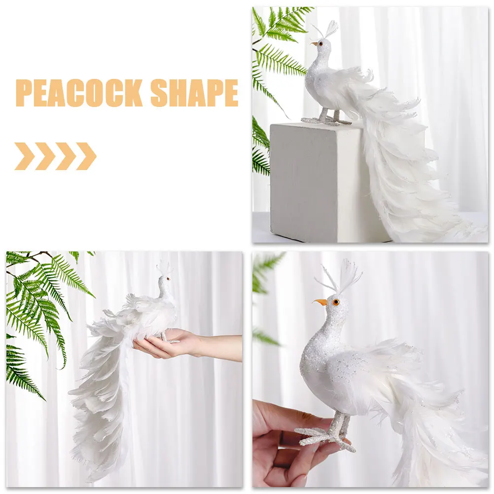 

1pcs Adorable Decoration Simulated Recognition Indoor Ornament Garden Decor Plastic Statue Foam Peacock Decor Home Tabletop