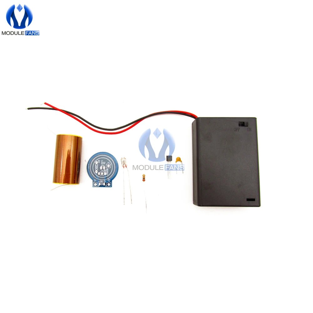 mini tesla coil kit diy electronic kit DC4.5V Mini Tesla Coil No Arc Type DIY Space Lighting With three AA battery box