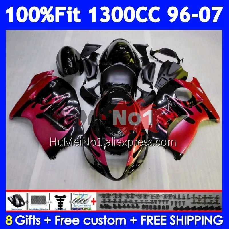 Fairing For SUZUKI Hayabusa GSXR-1300 Red flames GSXR 1300 CC 125No.16 GSXR1300 1996 1997 1998 1999 2000 2001 02 03 04 05 06 07