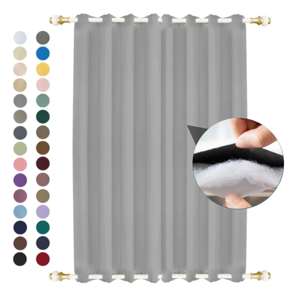 

Custom Cotton Waterproof Curtain Top and Bottom Grommets Windproof Soundproof Blackout Curtains for Indoor Outdoor Garden Patio