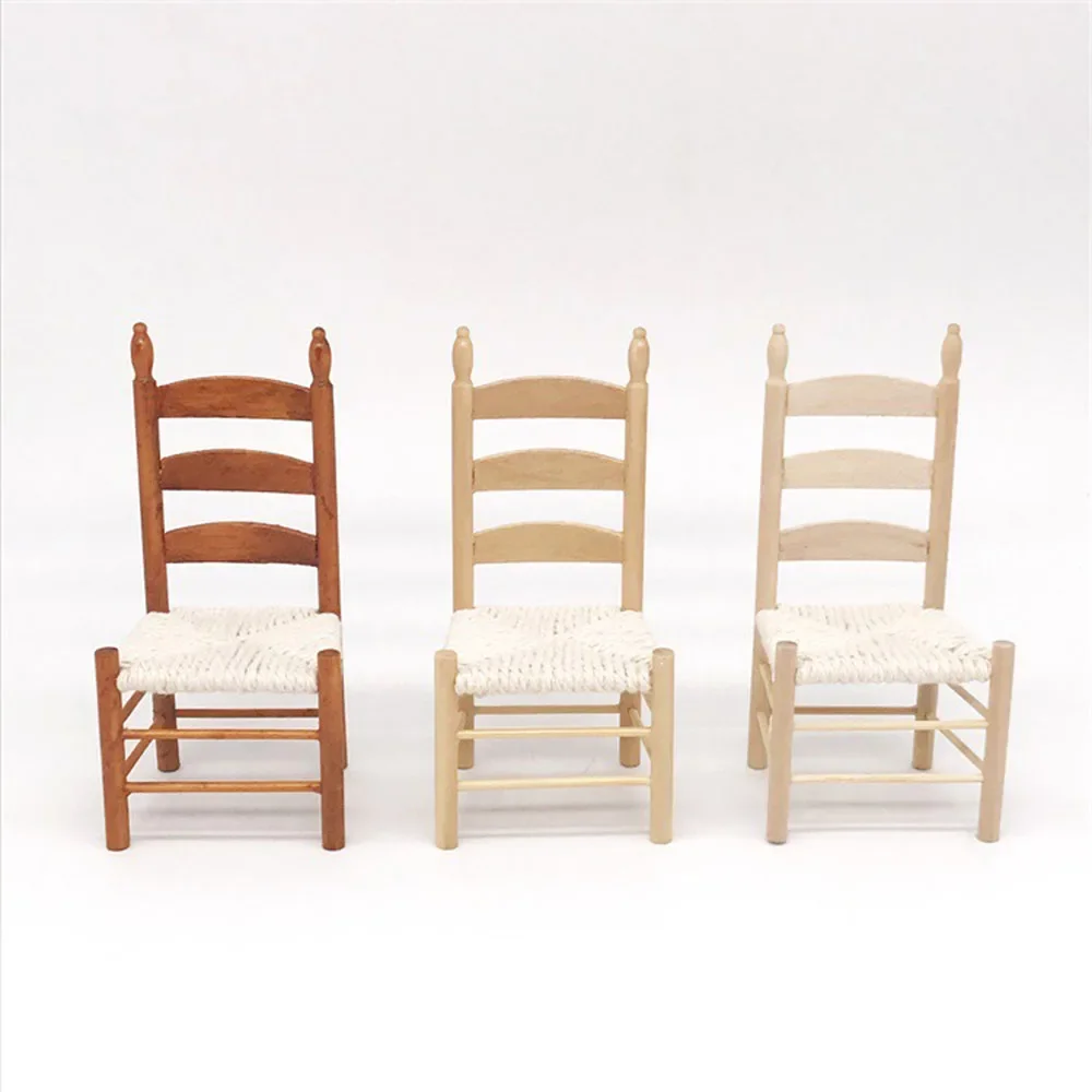 1/12 Dollhouse Miniature Accessories Mini Cotton Thread Chair Simulation Armchair Model Toys for Doll House Decoration
