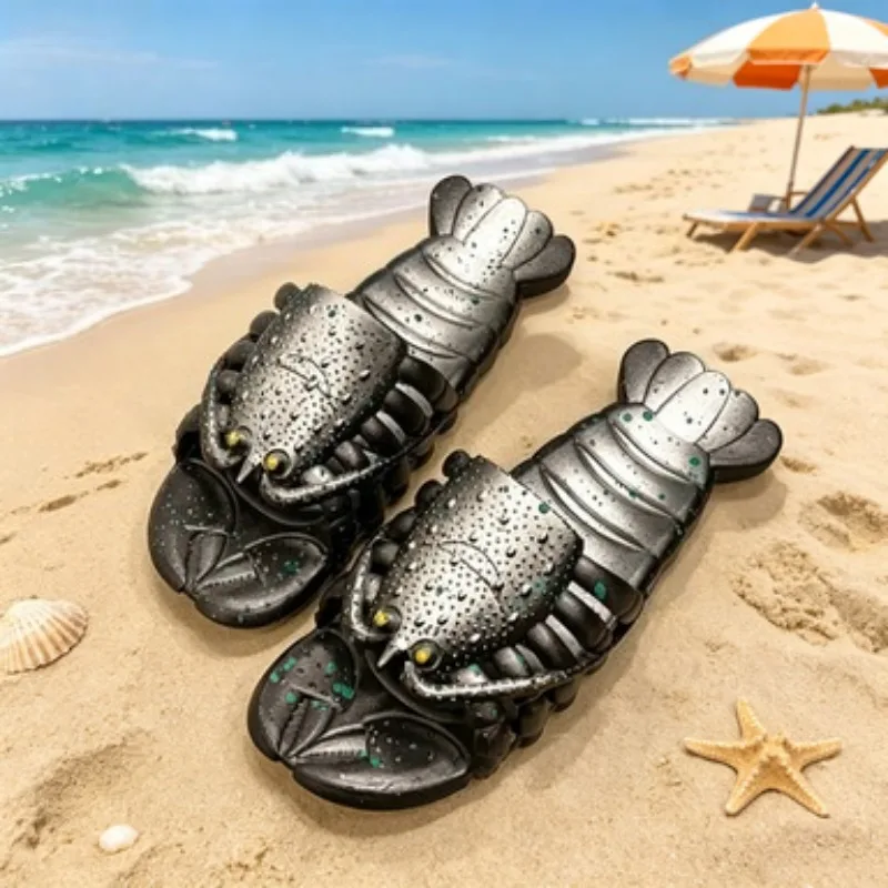 

Halloween Lobster Slippers Summer Cloud Slides Funny Flip Flops Men Women Non Slip Casual Beach Sandals Indoor Outdoor 2026