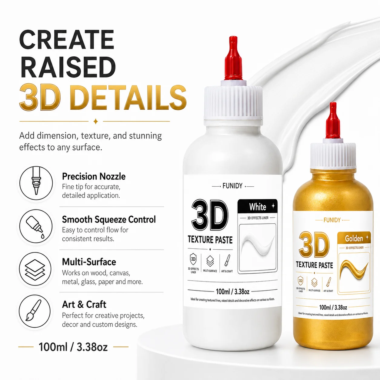 100ml 3D Texture Paste, Suitab - Embroidery Art Painting ulasan dan harga