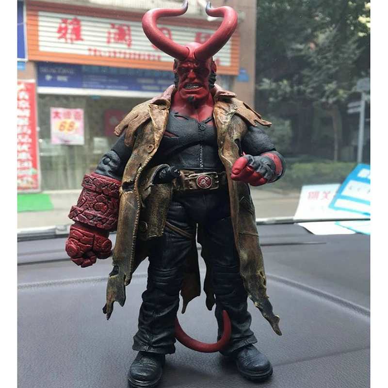 MEZCO Hellboy 액션 피규어 클래식 영화 악마 BJD 입상 Collectible Model 인형 장식 장난감