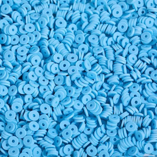 300 Stück 6mm Flache Runde Polymer Clay Perlen Handgefertigte Scheiben Lose Abstandsperlen für Schmuckherstellung DIY Armband Halskette Heishi Perlen – Detail 2