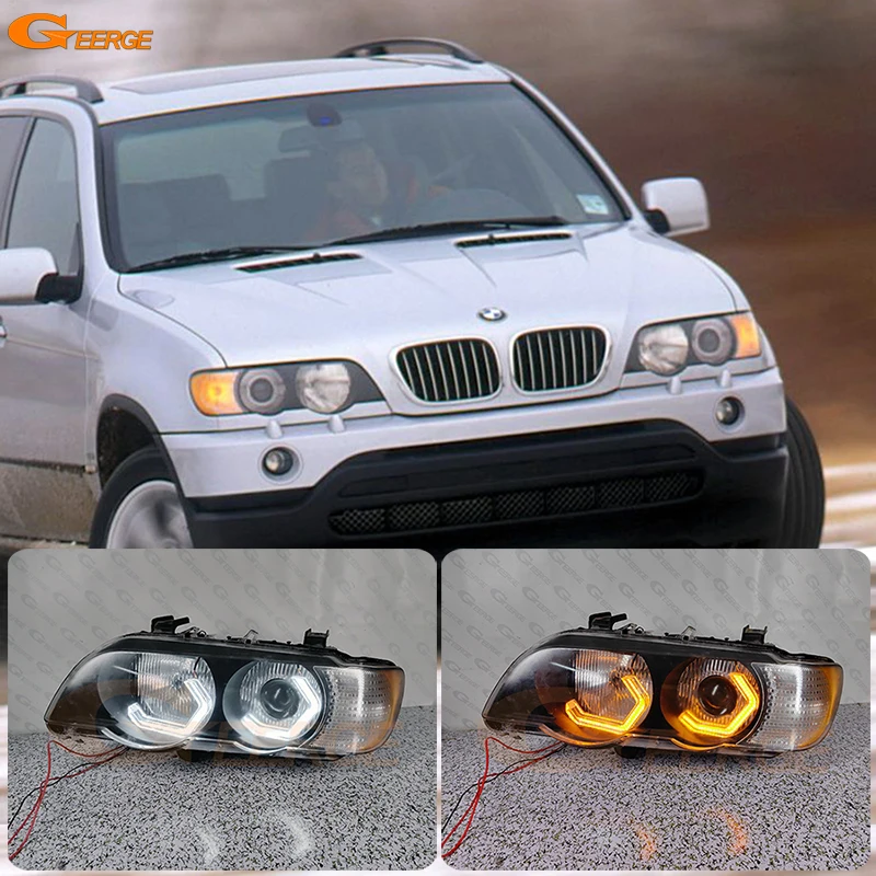 For BMW X5 E53 2000 2001 2002 2003 2004 2005 2006 Super Bright Crystal M4 Iconic Style Led Angel Eyes Kit Halo Rings