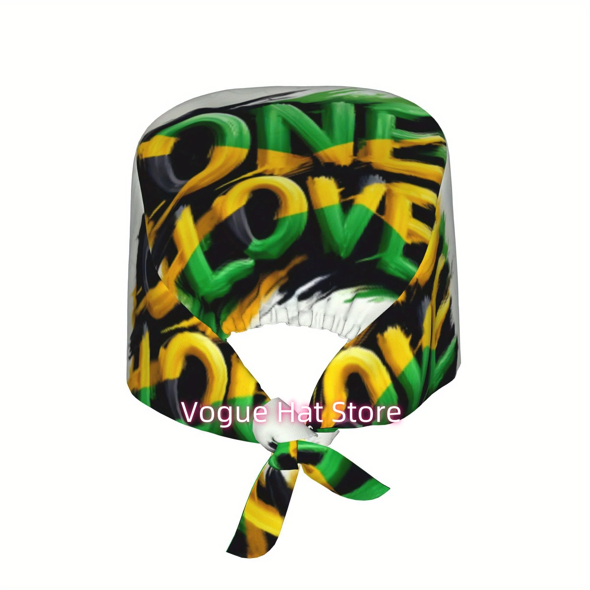 1pc, Jamaica Reggae Aesthetic Printed Work Hat, Fashionable Men's and Women's Headscarf, Lightweight and Adjustable Back-tie Nur