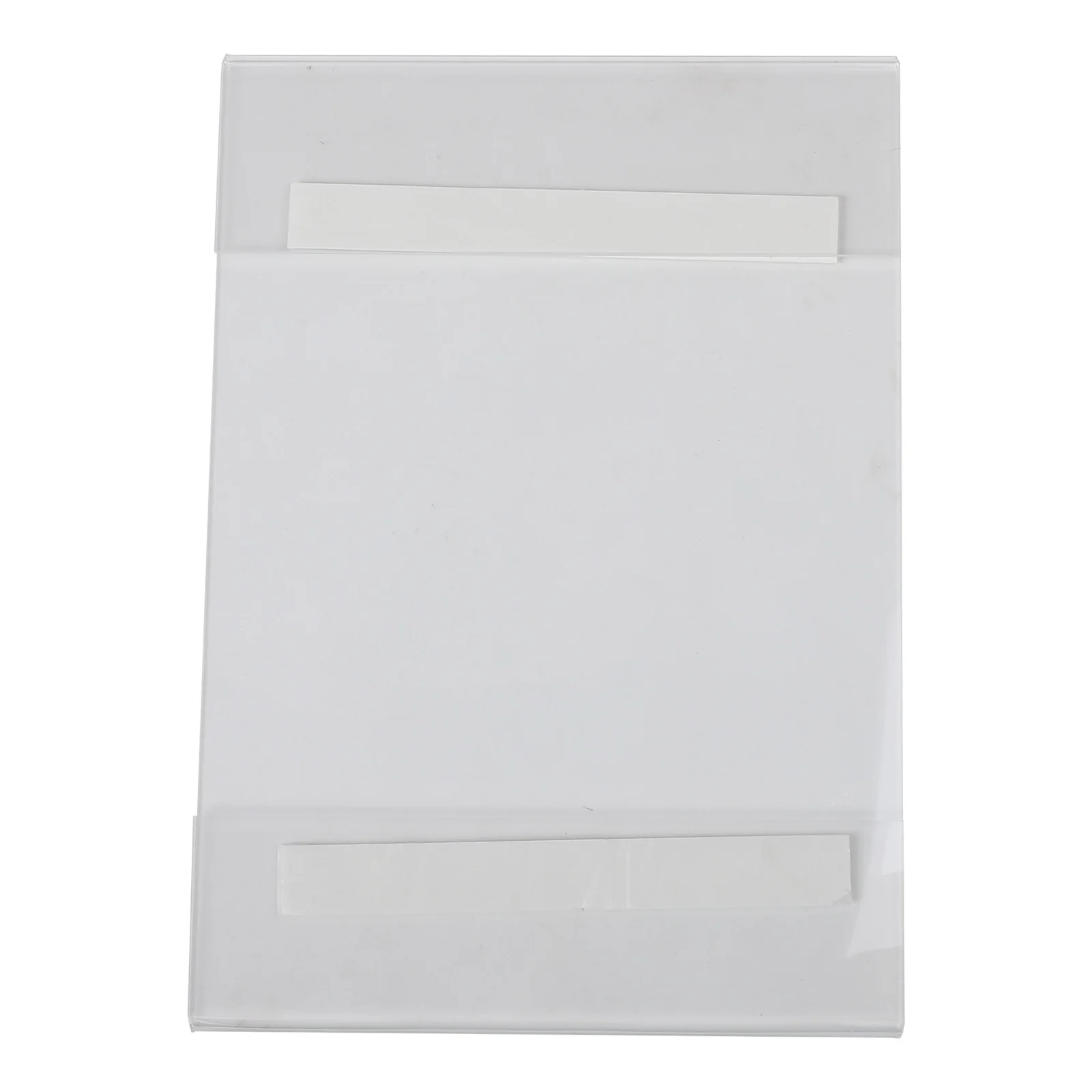 Clear for acrylic Signage Frame with On Mount for Temporary Placement of Messages or Tags in Commercial Environments