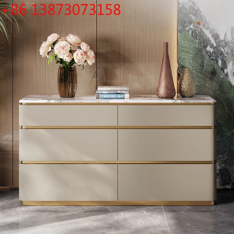 

Light luxury six-chest cabinet bucket cabinet fashion marble custom high-end complete storage porch storage cabinet