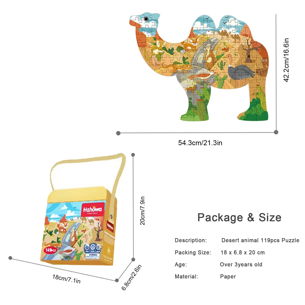 Hahowa Animal Jigsaw Puzzle Kids Snake Games Scenery For 3 Years Learning Puzzles Educational Toys Children Birthday Gifts