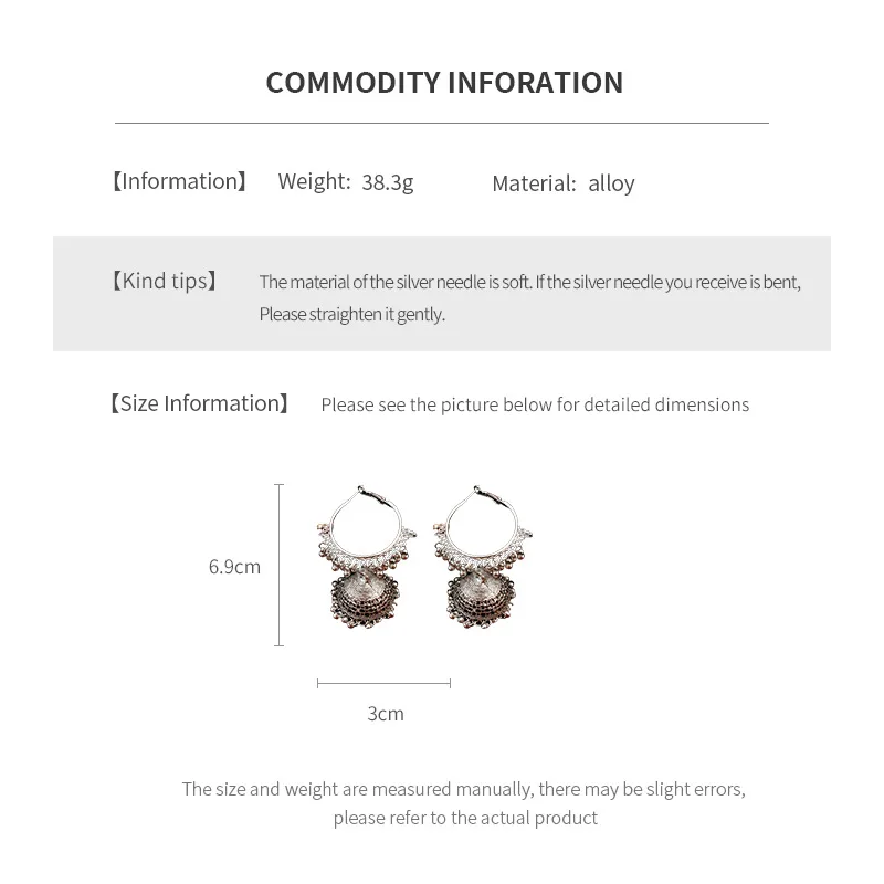 Exaggerated Round Hollow Earrings for Women Retro Temperament Drop Earring Light Luxury  Niche Jewelry 2024 New in Gift