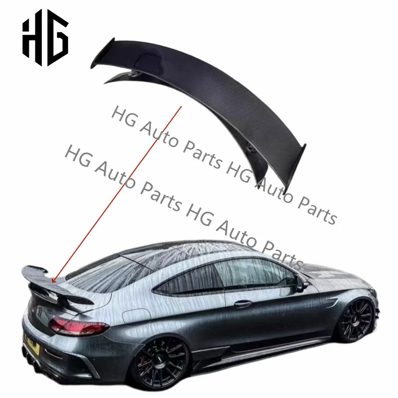 

GT Double Carbon Fiber Trunk Tail Spoiler Rear Wing For 2015-2018 Mercedes C Class C200 C300 C63 W205 Carbon Fiber Rear Spoilers