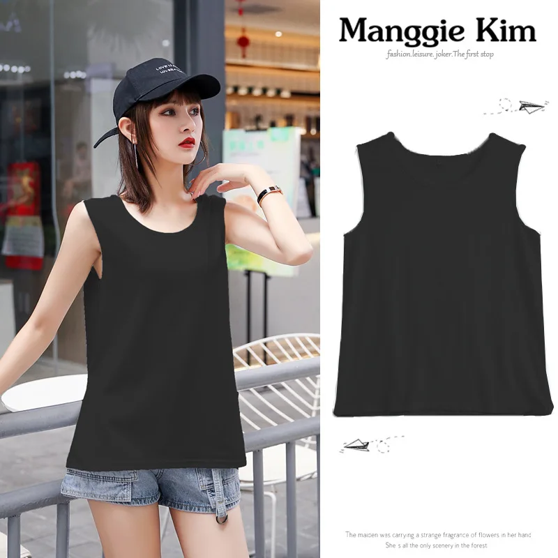 

Y2k Summer Vest Tanks Women Korean Fashion Slim Crop Top Camisoles Loose Pullover Large Size Bottoming Sleeveless Tees Woman
