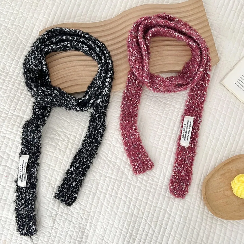 

Casual Harajuku Spicy Girl Scarf Y2K Warm Long Narrow Scarves Thin Neck Wrap Knitted Scarves Outdoor
