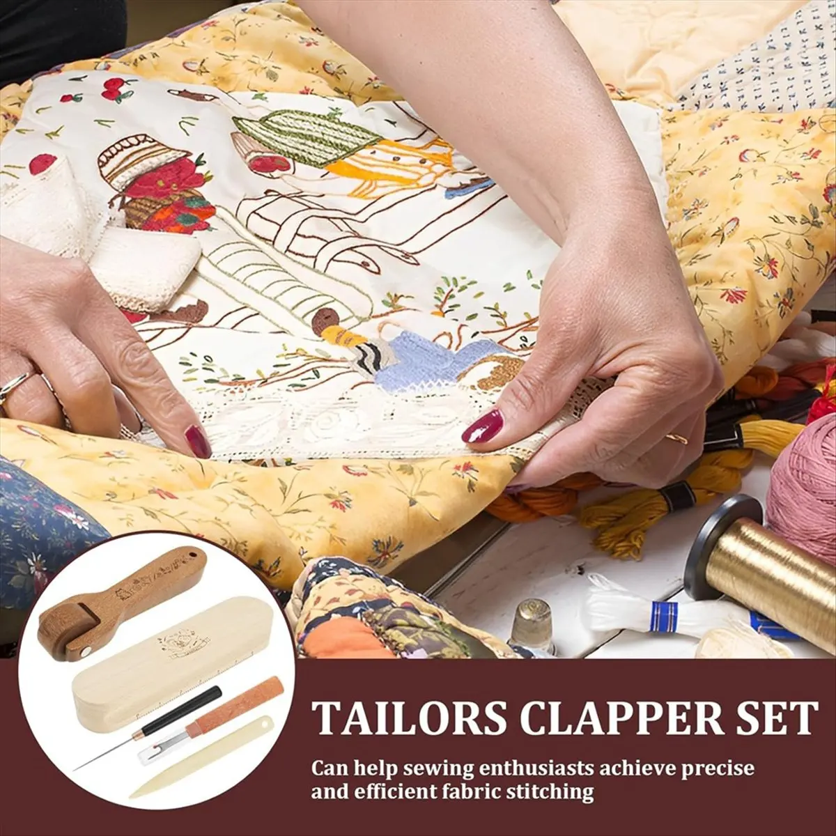 

*N21R деревянные швейные инструменты для квилтинга, наборы инструментов для шитья, практичный прижимной инструмент, прецизионный инструмент для размещения швов