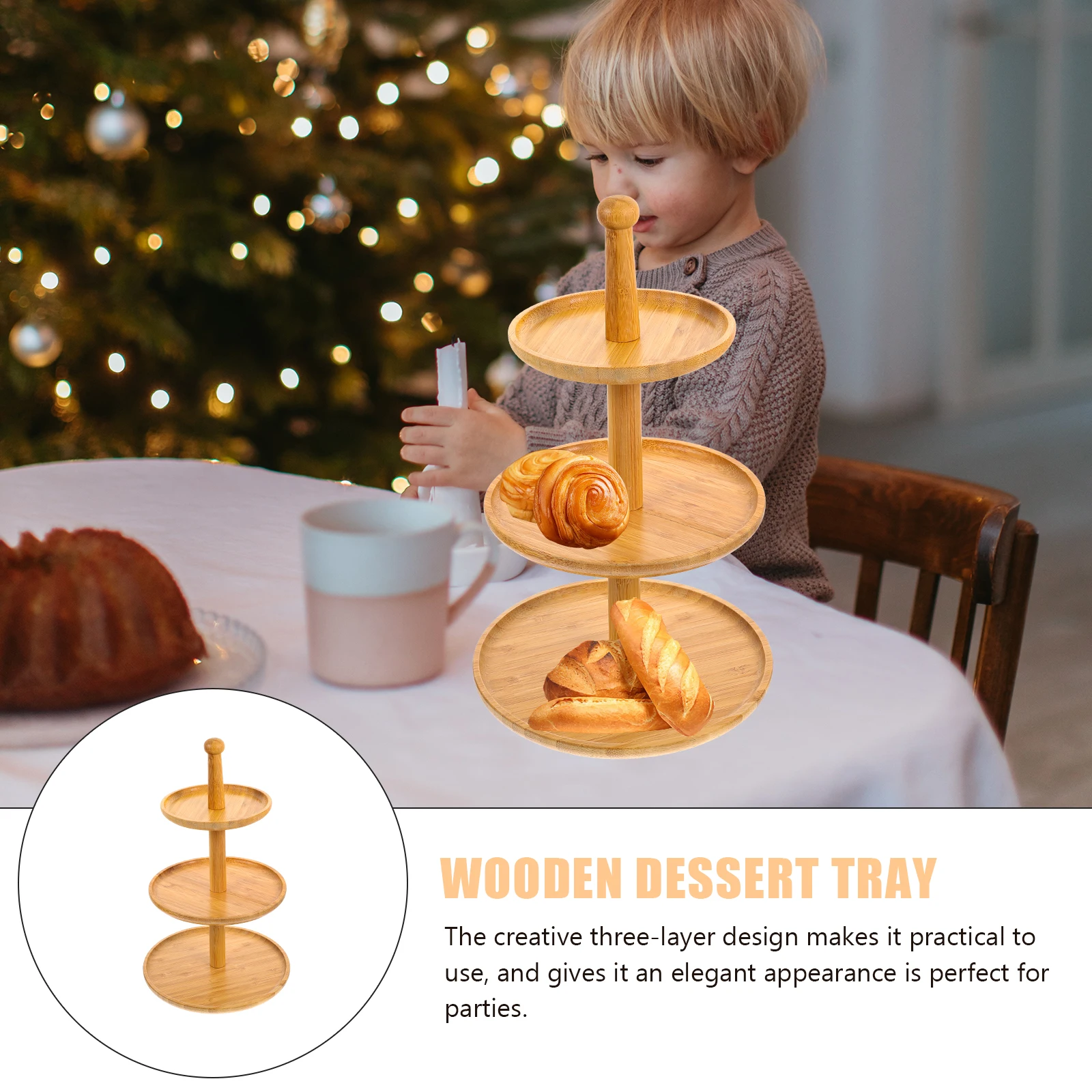 

Fruit Pantry Dessert Rack Displaying Candies Cake Cupcake Stand Party Tray Wooden Holder Tiered