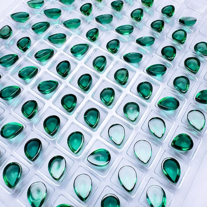 Lab Grown Zambian Emeralds Pear Cut Hydrothermal Smooth Surface Cutting For Jewelry Setting&Custom Design Selectable AGL Report