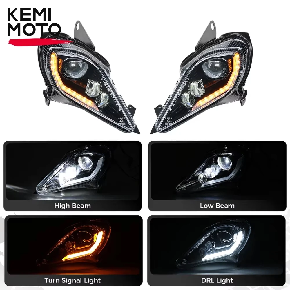 KEMIMOTO LED Headlight E24 DRL Adjustable Turn Signal Light for Yamaha Raptor 700 700R YFZ450 YFZ450R YFZ450X Wolverine 450 350