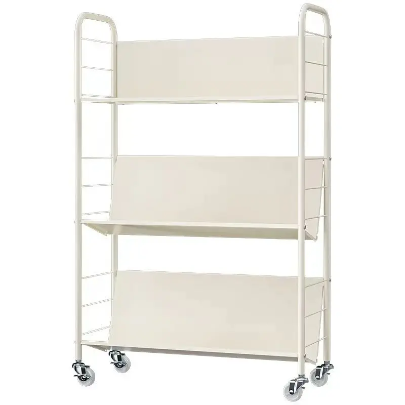 

New Removable Bookshelf Floor Rack Mobile Multi-layer Household Simple Trolley Snack Storage Cart