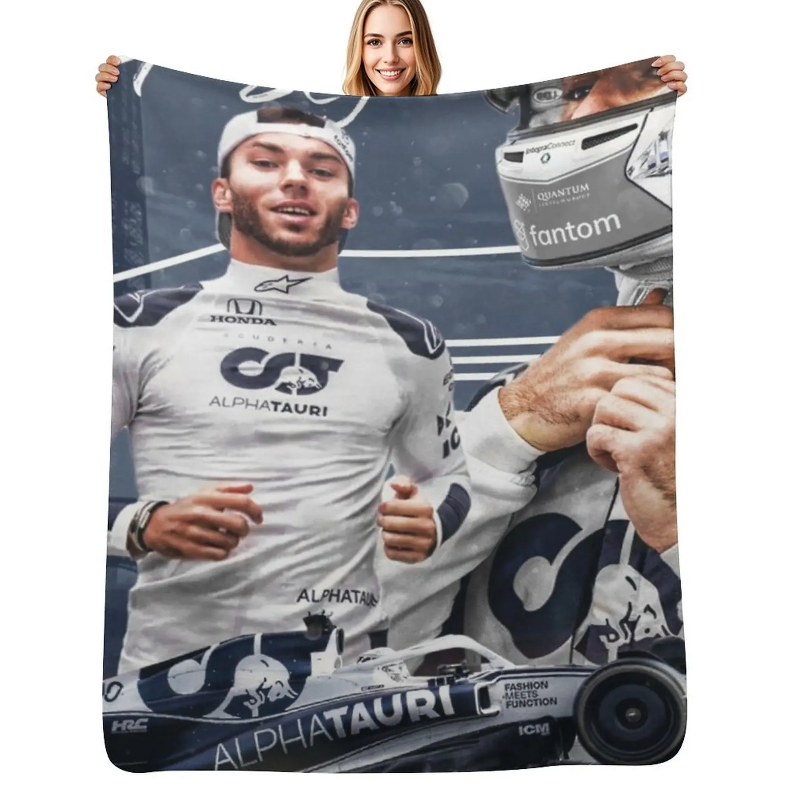 P gasly New Wallpaper Throw Blanket For Decorative Sofa Warm Designers Fashion Sofas blankets and throws Flannel Blankets