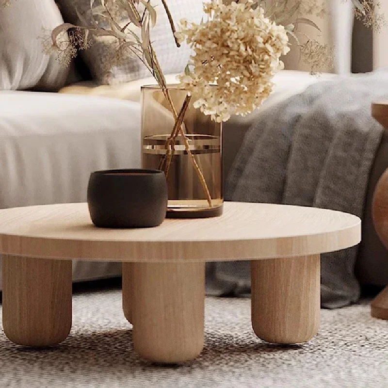 

Round Modern Coffee Table Center Wood Floor Minimalist Elegant Neat Nordic Living Room Table Mesa De Jantar House Furniture