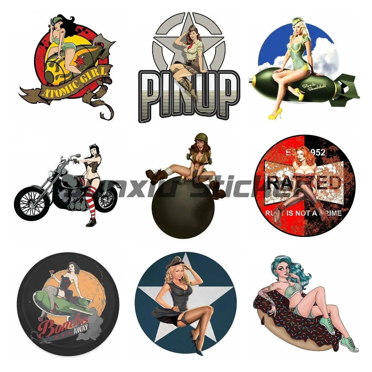 Retro Pin Up Girl Locker Toolbox Stickers Laptop Car Truck Bike Old School Car Stickers