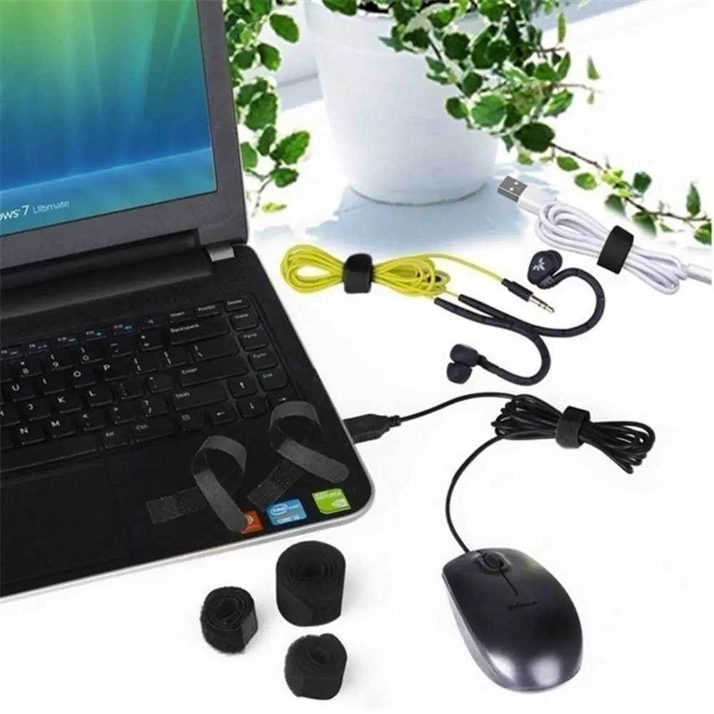 Reusable Fastening Loop Wire Organizer Cord Band Cable Winder Nylon Strap Rope Holder Cable Ties