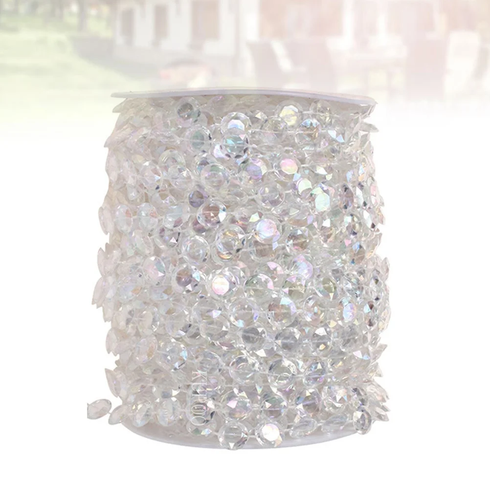 

Crystal Bead Strand Transparent Octagonal Acrylic Beads For Wedding Party Decoration Rhinestone Curtain Shimmer Plastic