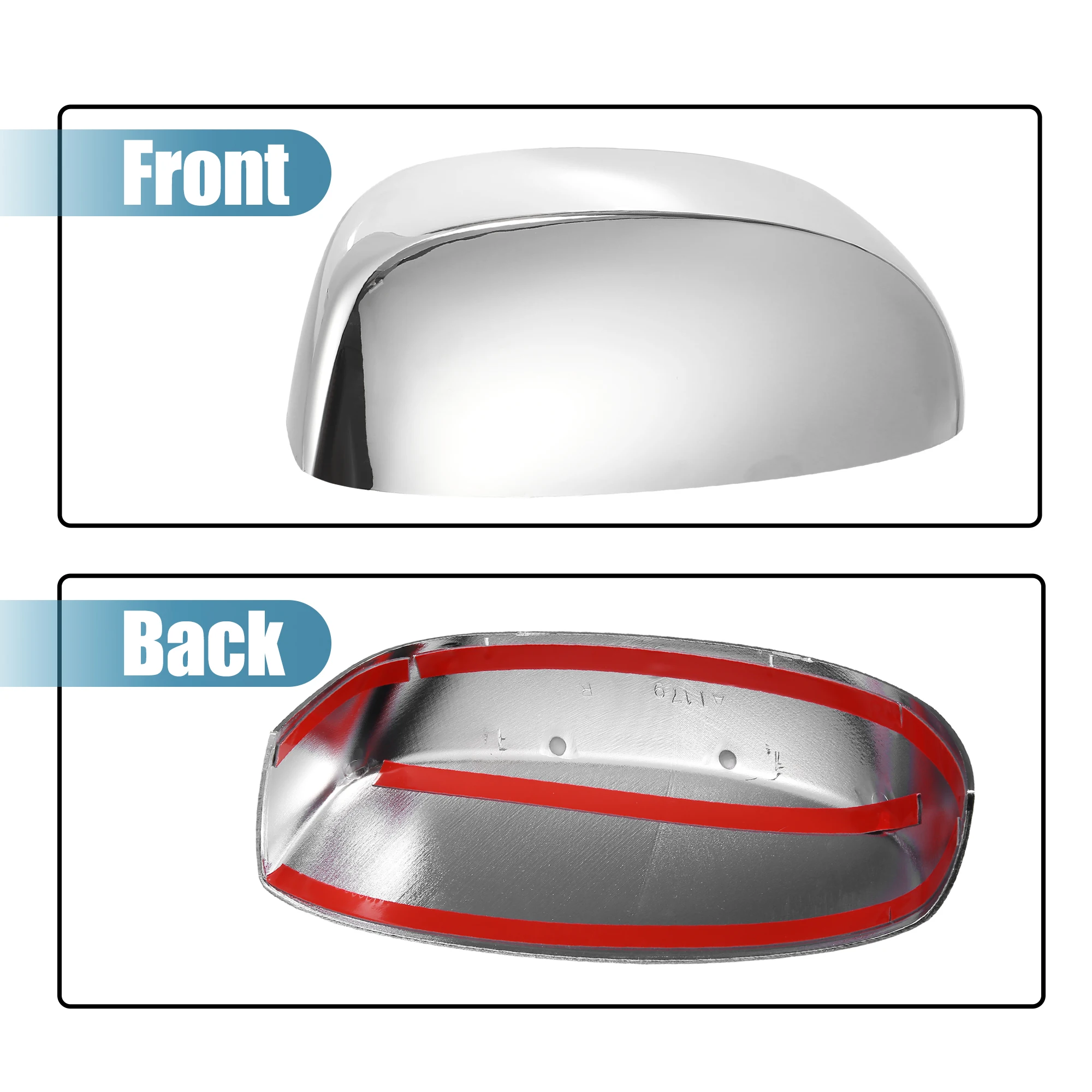 UXCELL 1 Set Car Exterior Chrome Plated Half Mirror Covers Handle Cover Cap Overlay for GMC Sierra 3500 HD 2007-2014