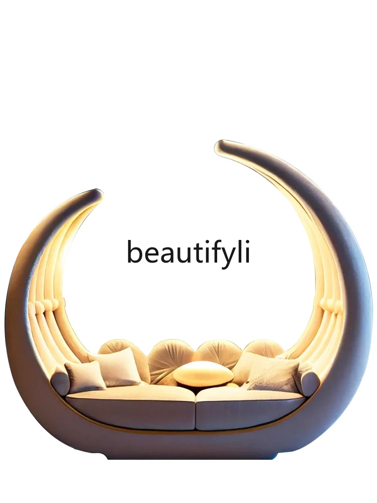 Moon sofa cream wind double creative sofa curved leisure princess