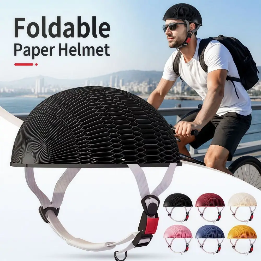 Unique Breathable Foldable Paper Helmet Lightweight Hollowed-out Bicycle Helmet Sturdy Comfort Cycling Helmet Universal view 2