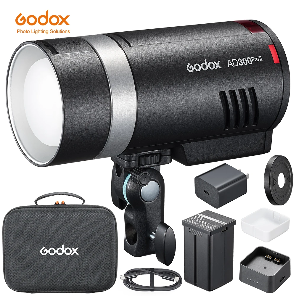 

GODOX AD300Pro II AD300ProII — универсальный уличный вспышка 300 Вт, 2.4G TTL HSS, студийная вспышка с триггерами X2T/XPRO/XPROII/X3 Pro/X3