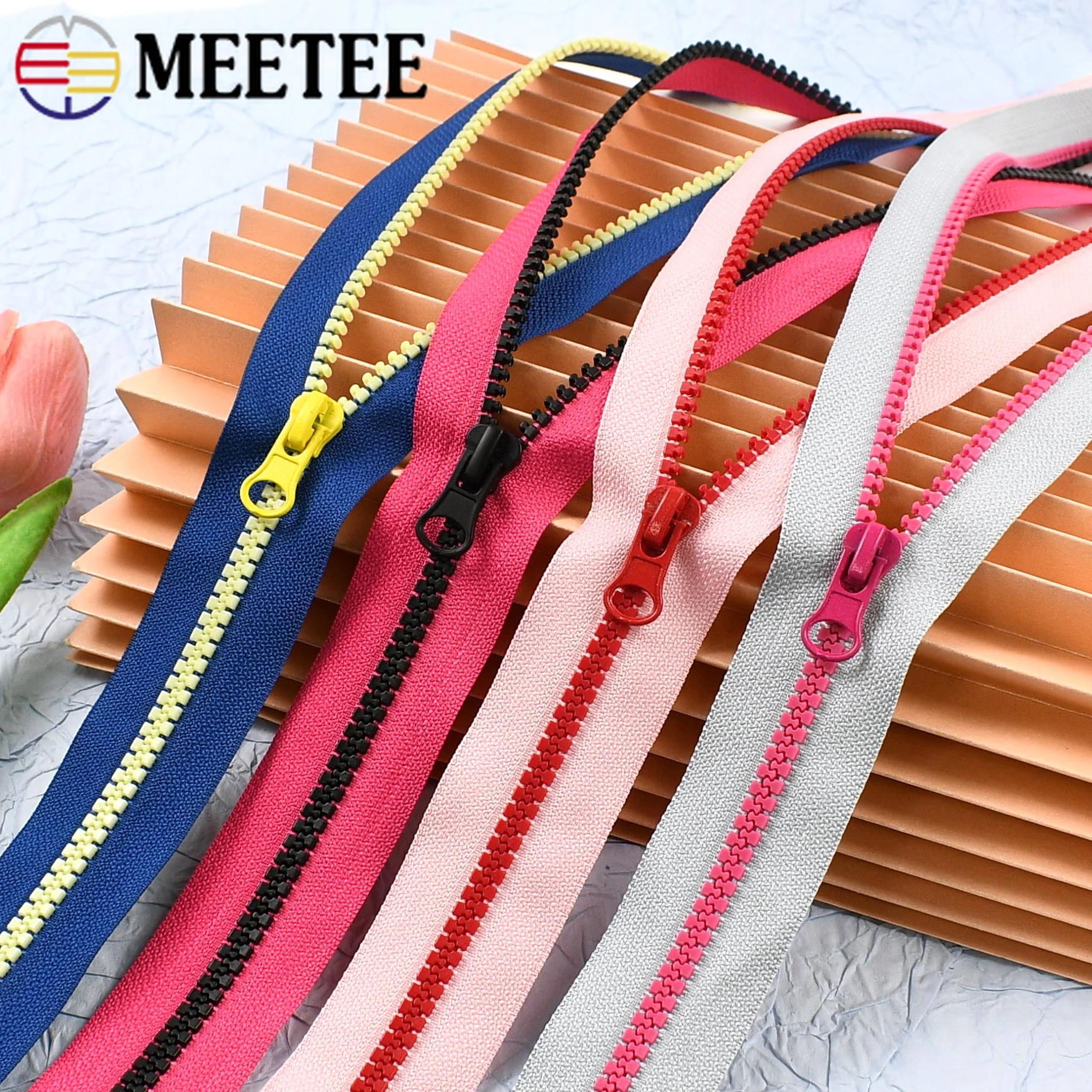 

10Yards Resin Zippers 10Pcs Resin Zipper Sliders for Jacket Bag Closure Zip Garment Luggage Zips Repair Kit DIY Bags Accessories